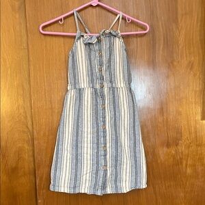 Roxy Striped Blue and White Kids Dress